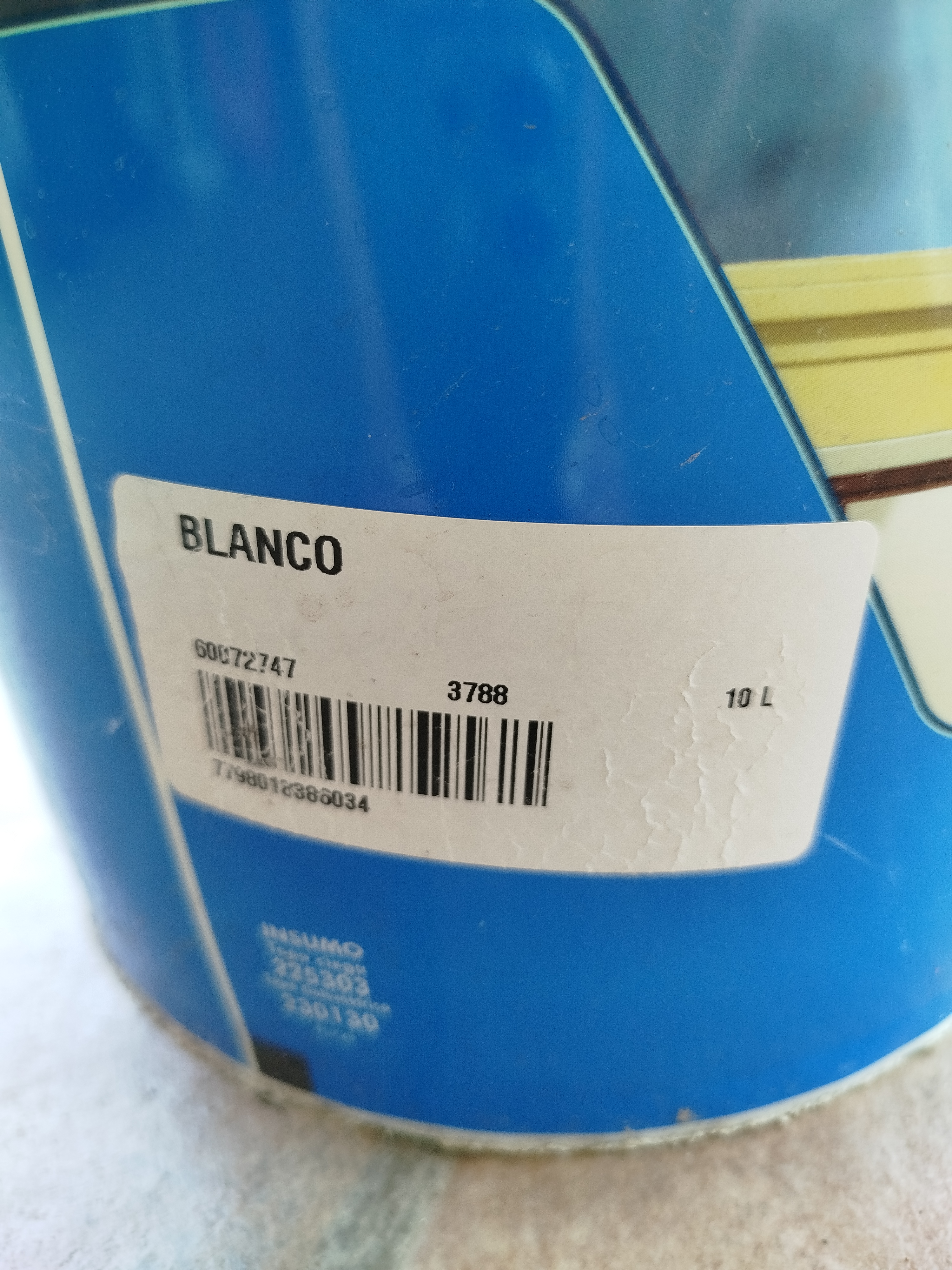 pintura impermeabilizante frentes. color bco. nuevo sin abrir 10lts