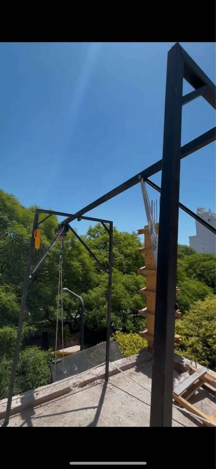 Portico estructura para guinche aparejo.