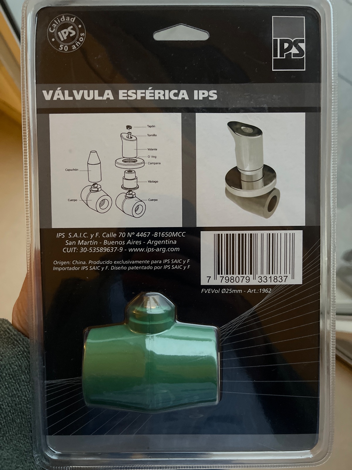 Válvula esférica IPS 25mm