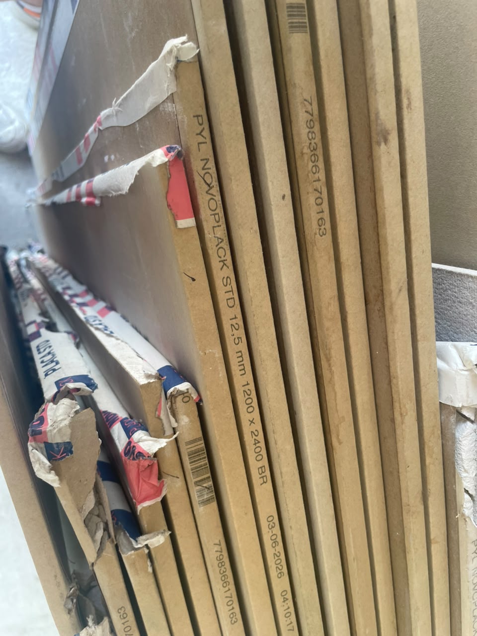 Placas de Durlock 12.5mm 1200 x 2400