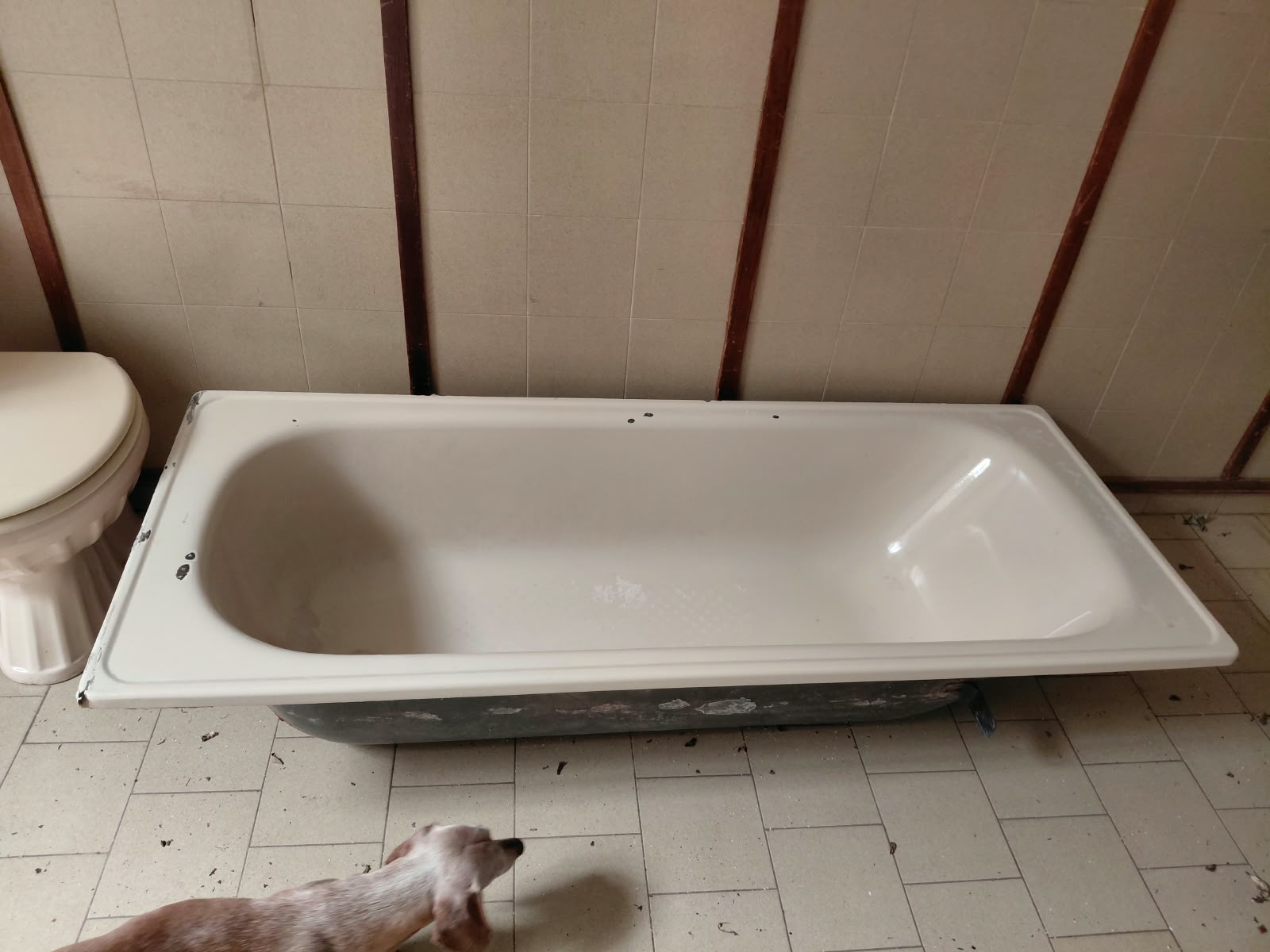 Sanitarios de baño en beige